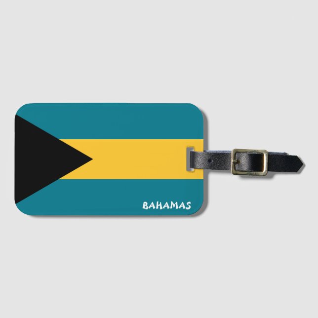 Bahamas National Flag Patriotic Luggage Tag (Front Horizontal)