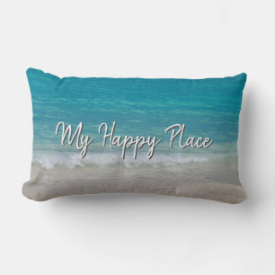 Bahamas Ocean Beach with Turquoise Water Lumbar Cushion