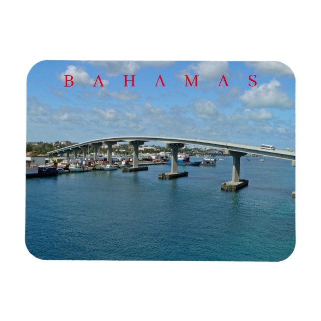 Bahamas Paradise Island Bridge view fridge magnet (Horizontal)