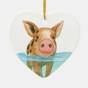 Bahamas Pig Vacation 2025 Souvenir Family Gift Ceramic Tree Decoration