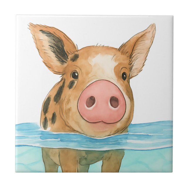Bahamas Pig Vacation 2025 Souvenir Family Gift Tile (Front)