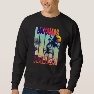 Bahamas Retro Vintage Style Palm Tree Premium Sweatshirt