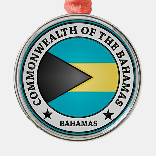 Bahamas Round Emblem Metal Tree Decoration (Front)