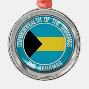 Bahamas Round Emblem Metal Tree Decoration