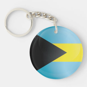Bahamas  Round Icon Flag Key Ring