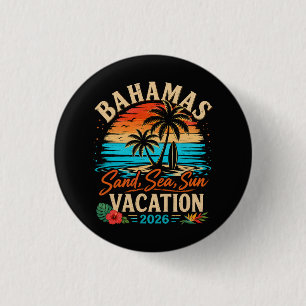 Bahamas Sand Sea Sun Vacation 2026 3 Cm Round Badge