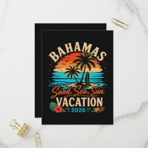 Bahamas Sand Sea Sun Vacation 2026 Invitation Postcard