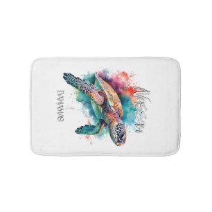 Bahamas Sea Turtle Bahamian Flag Beach Great Shark Bath Mat