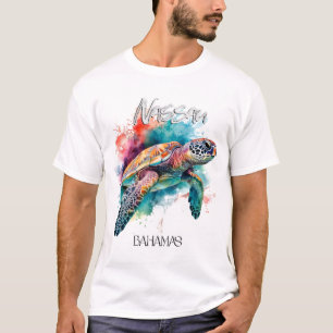 Bahamas Sea Turtle Bahamian Flag Beach Great Shark T-Shirt