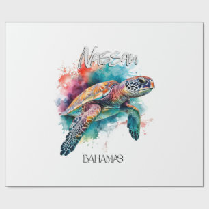 Bahamas Sea Turtle Bahamian Flag Beach Great Shark Wrapping Paper