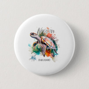 Bahamas Seat Turtle Bahamian Flag Beach Great Shar 6 Cm Round Badge