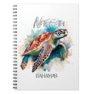 Bahamas Seat Turtle Bahamian Flag Beach Great Shar Notebook