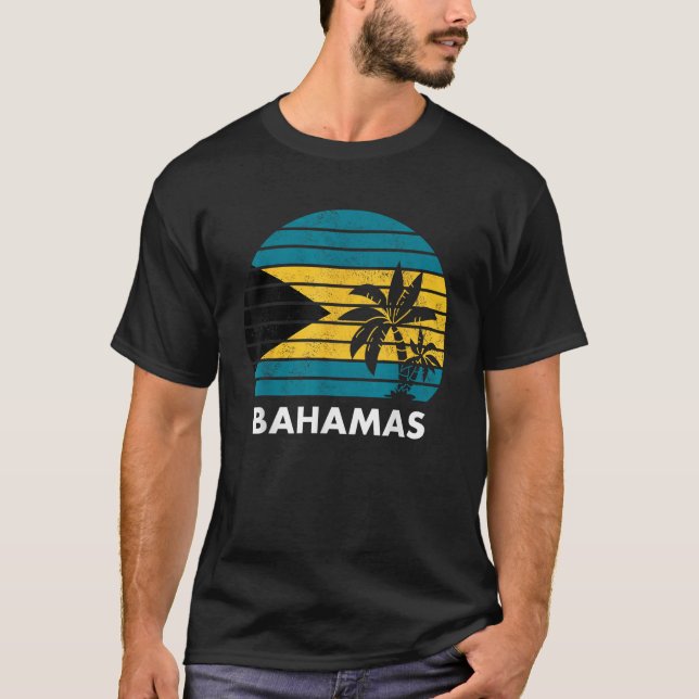 Bahamas Shirt Bahamian Distressed Bahamas Flag Gif (Front)