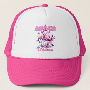 Bahamas Souvenir Gift : Abaco Bahamas Flamingo Trucker Hat