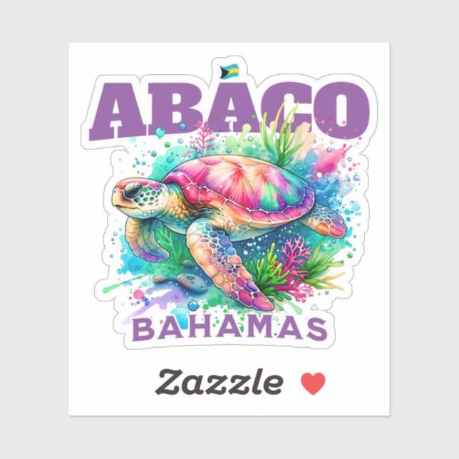 Bahamas Souvenir Gift : Abaco Bahamas Sea Turtle (Sheet)