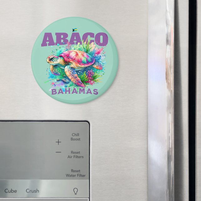 Bahamas Souvenir Gift : Abaco Bahamas Sea Turtle Magnet (In Situ (Fridge))