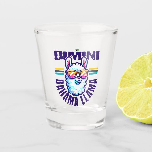 Bahamas Souvenir Gift: Bimini Bahamas Bahama Llama Shot Glass (Front)