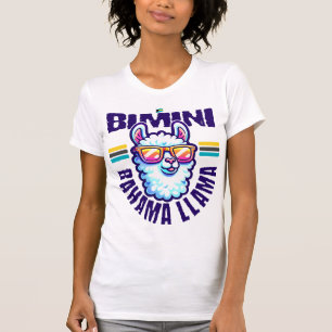 Bahamas Souvenir Gift: Bimini Bahamas Bahama Llama T-Shirt