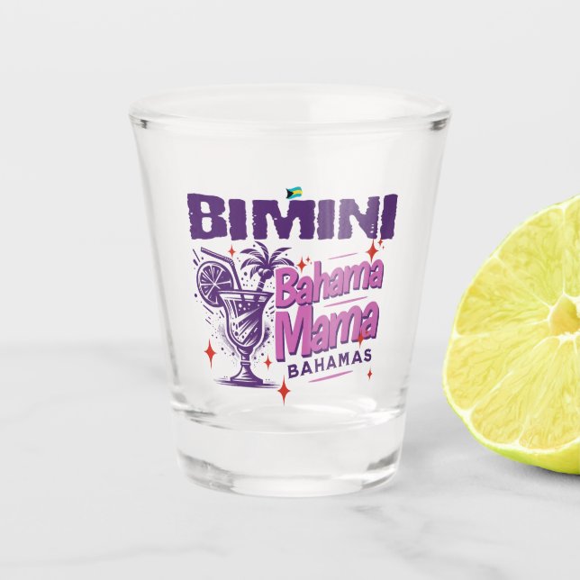 Bahamas Souvenir Gift : Bimini Bahamas Bahama Mama Shot Glass (Front)