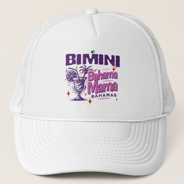 Bahamas Souvenir Gift : Bimini Bahamas Bahama Mama Trucker Hat (Front)