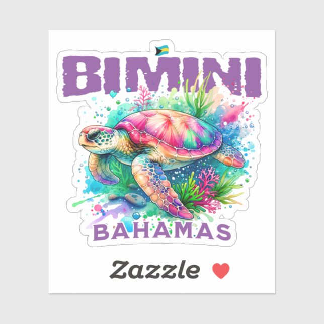 Bahamas Souvenir Gift : Bimini Bahamas Sea Turtle (Sheet)