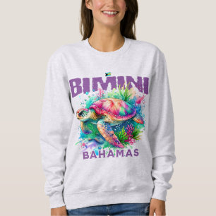 Bahamas Souvenir Gift : Bimini Bahamas Sea Turtle Sweatshirt