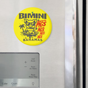 Bahamas Souvenir Gift: Bimini Bahamas Swimming Pig Magnet