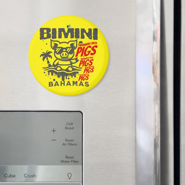 Bahamas Souvenir Gift: Bimini Bahamas Swimming Pig Magnet (In Situ (Fridge))