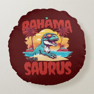 Bahamas Souvenir Gift: Exuma Bahamas Bahama Saurus Round Cushion