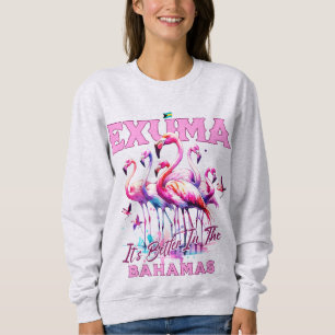 Bahamas Souvenir Gift : Exuma Bahamas Flamingo Sweatshirt