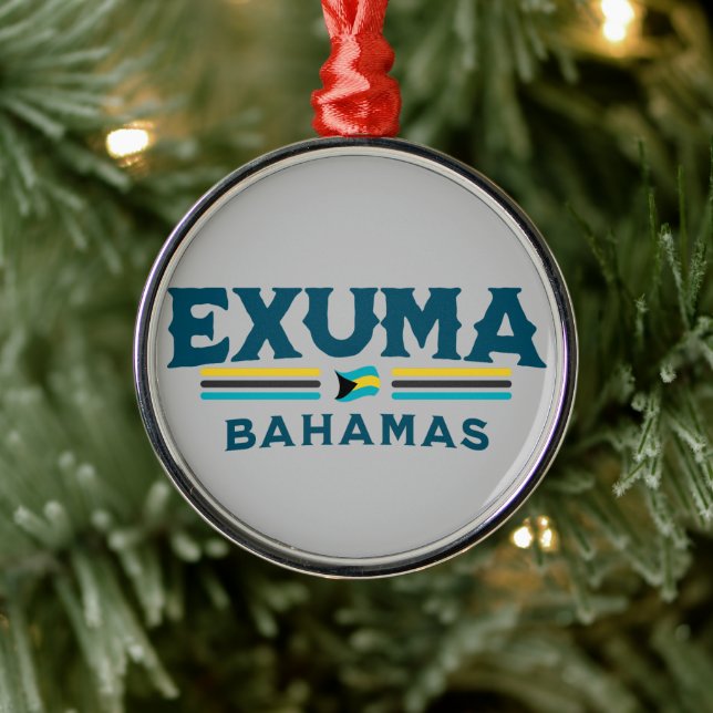 Bahamas Souvenir Gift : Exuma Bahamas Independence Metal Tree Decoration (Tree)
