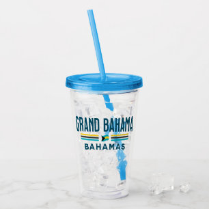 Bahamas Souvenir Gift : Grand Bahama Independence Acrylic Tumbler