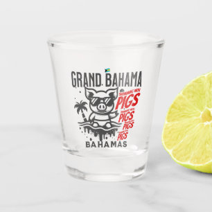 Bahamas Souvenir Gift : Grand Bahama Swimming Pigs Shot Glass