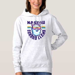Bahamas Souvenir Gift: Nassau Bahamas Bahama Llama Hoodie