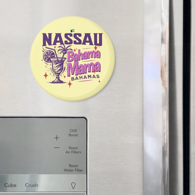 Bahamas Souvenir Gift : Nassau Bahamas Bahama Mama Magnet (In Situ (Fridge))