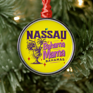 Bahamas Souvenir Gift : Nassau Bahamas Bahama Mama Metal Tree Decoration