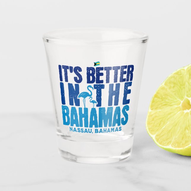 Bahamas Souvenir Gift : Nassau Bahamas Cruise Shot Glass (Front)