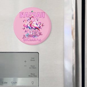 Bahamas Souvenir Gift : Nassau Bahamas Flamingo Magnet