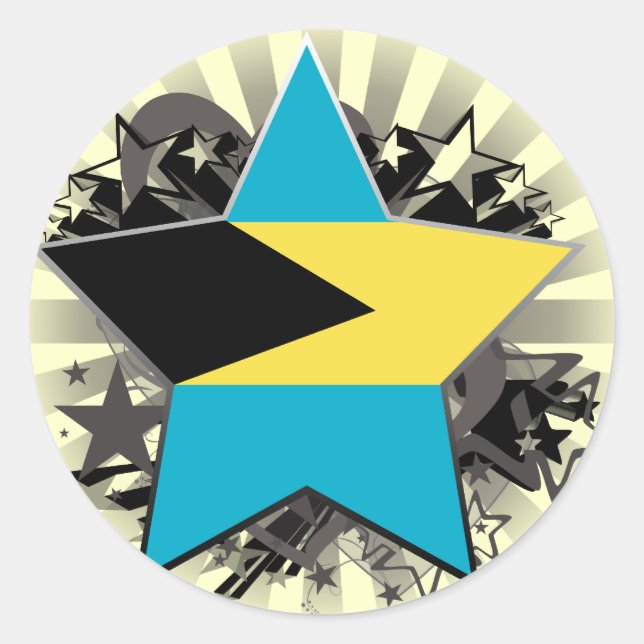 Bahamas Star Classic Round Sticker (Front)