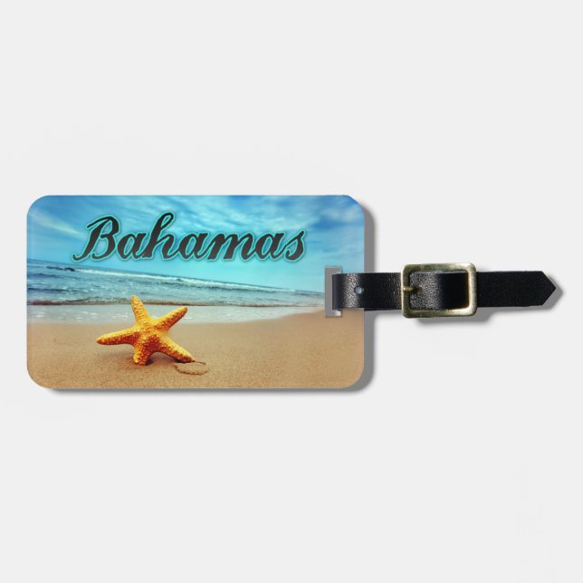 Bahamas starfish luggage tag (Front Horizontal)