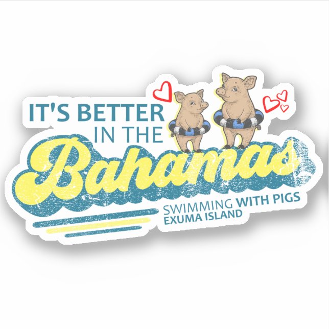 Bahamas Sticker Exuma Pigs Vacation Cruise (Front)
