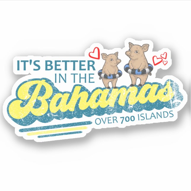 Bahamas Sticker Swimming Pigs Vacation Cruise (Front)