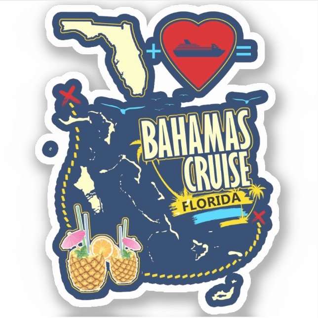 Bahamas Sticker Vacation Beach Cruise Trip Florida (Front)