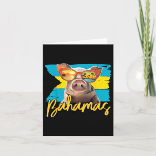 Bahamas Swimming Pig Caribbean Beach Trips Summer  Card