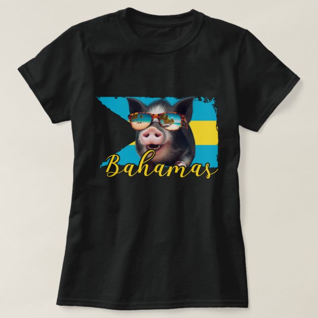 Bahamas Swimming Pigs - Exuma Pig Beach Adventure T-Shirt (Design Front)