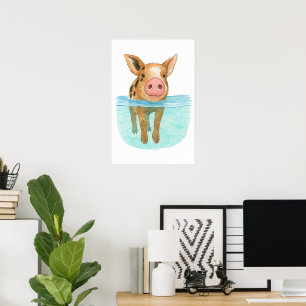 Bahamas Swimming Pigs Wall Art Holiday Gift