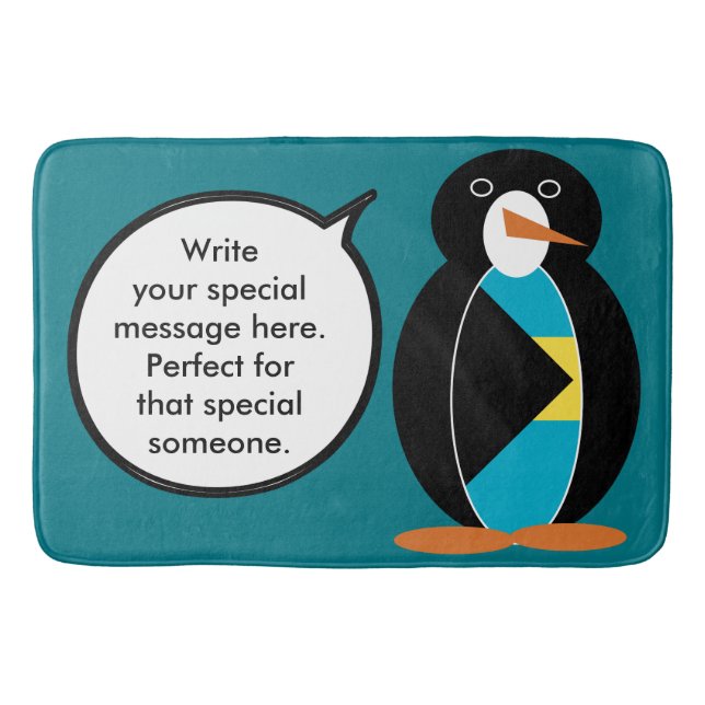 Bahamas Talking Ms Penguin  Bath Mat (Front)