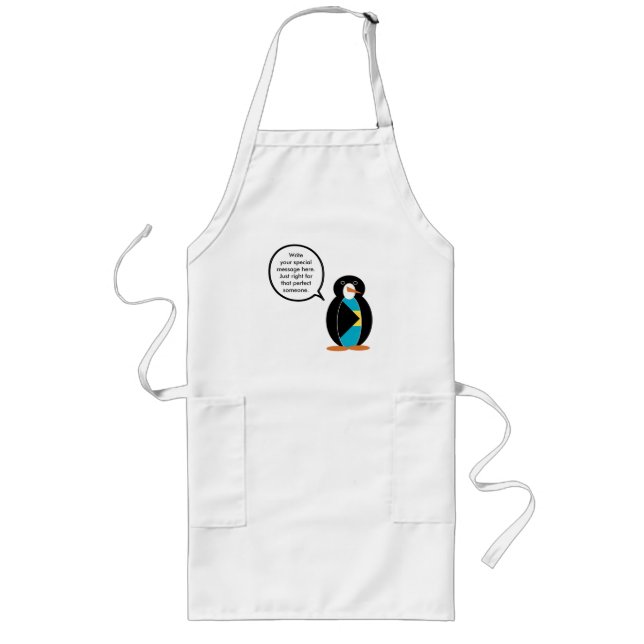 Bahamas Talking Ms Penguin  Long Apron (Front)