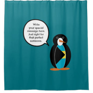 Bahamas Talking Ms Penguin Shower Curtain