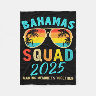 Bahamas Vacation 2025 Squad Family Friends Matchin Fleece Blanket